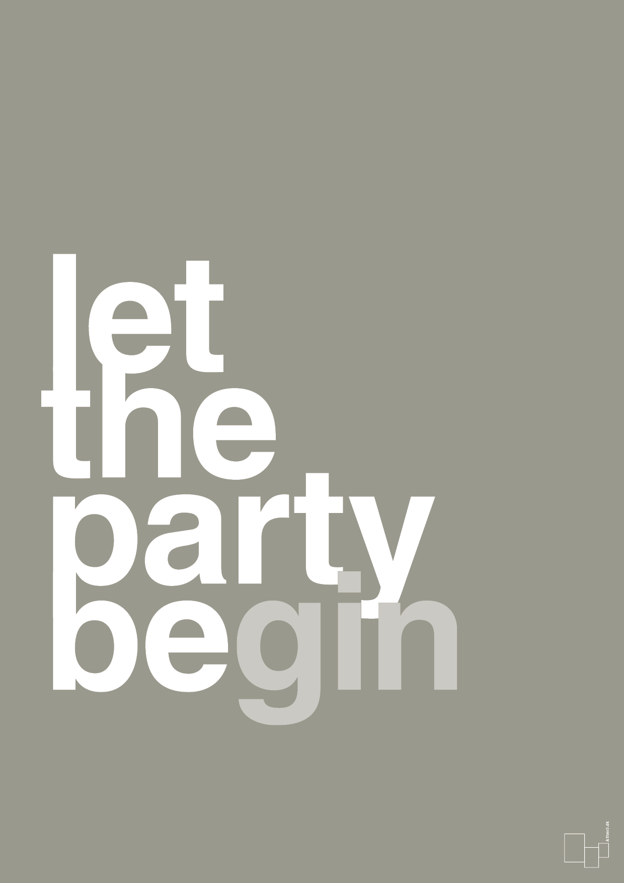 plakat: let the party begin - battleship gray-Fest-A1two3