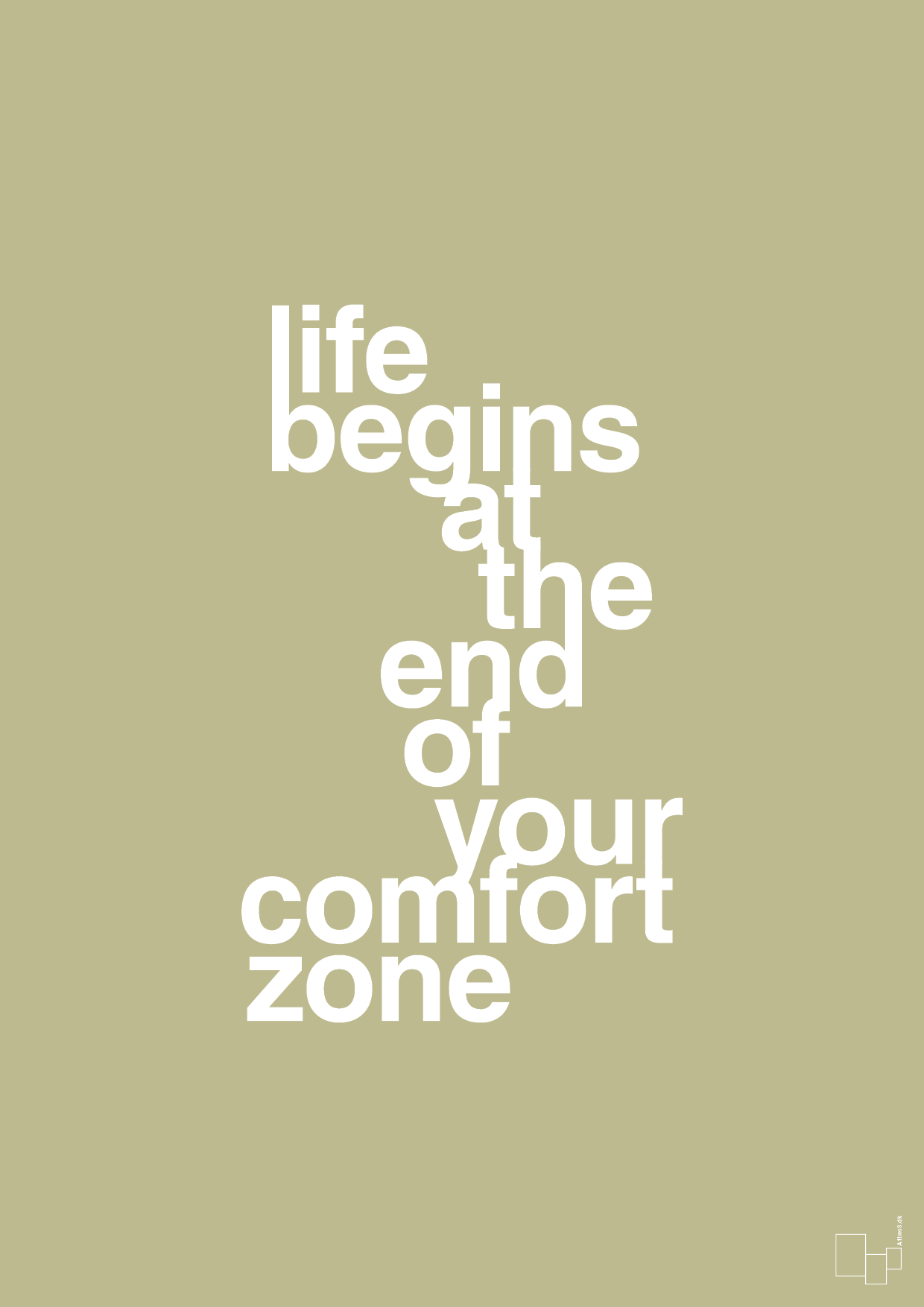 plakat: life begins at the end of your comfort zone - back to nature-Livet-A1two3