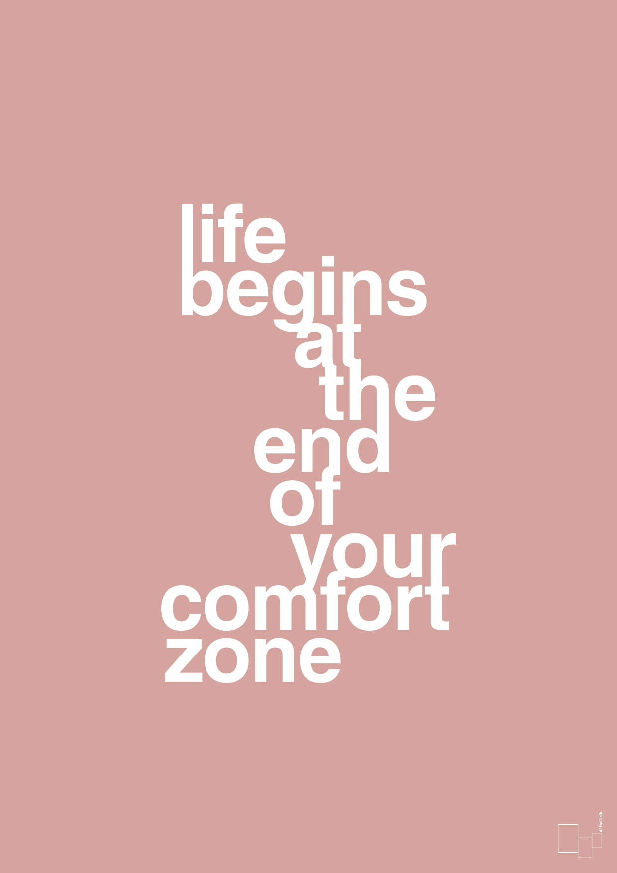 plakat: life begins at the end of your comfort zone - bubble shell-Livet-A1two3
