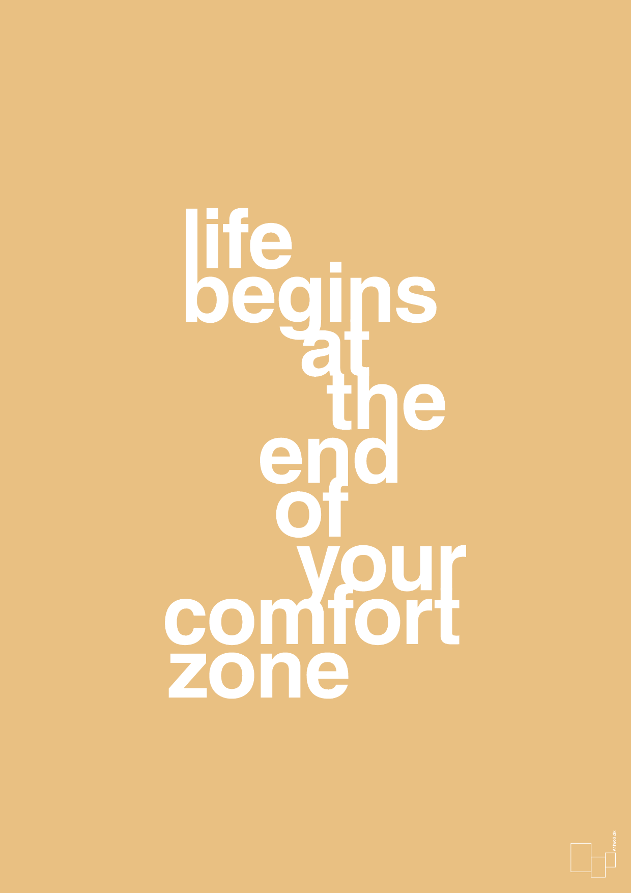 plakat: life begins at the end of your comfort zone - charismatic-Livet-A1two3