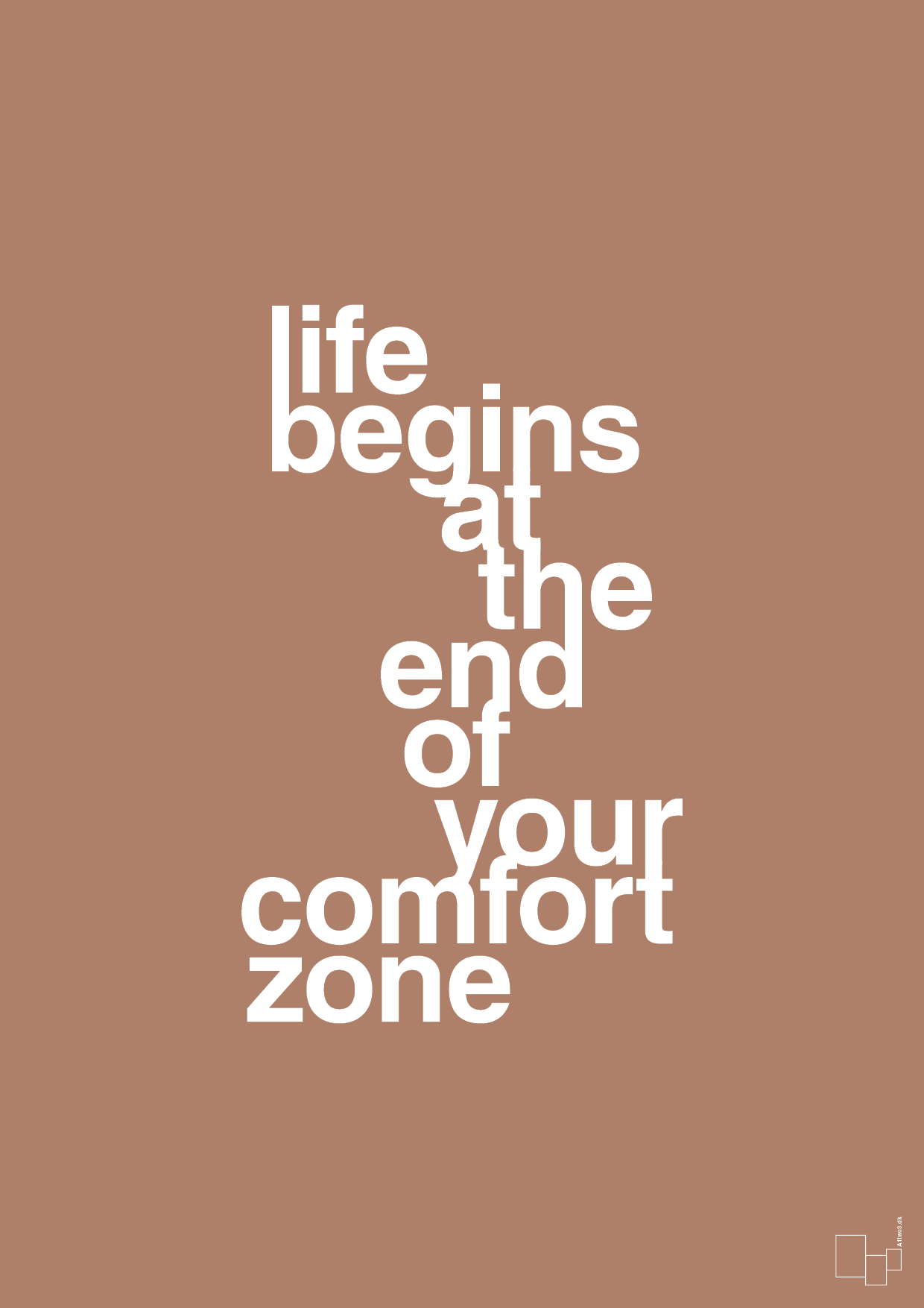 plakat: life begins at the end of your comfort zone - cider spice-Livet-A1two3