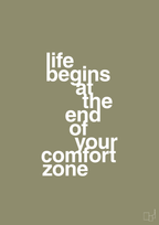 plakat: life begins at the end of your comfort zone - misty forrest-Livet-A1two3