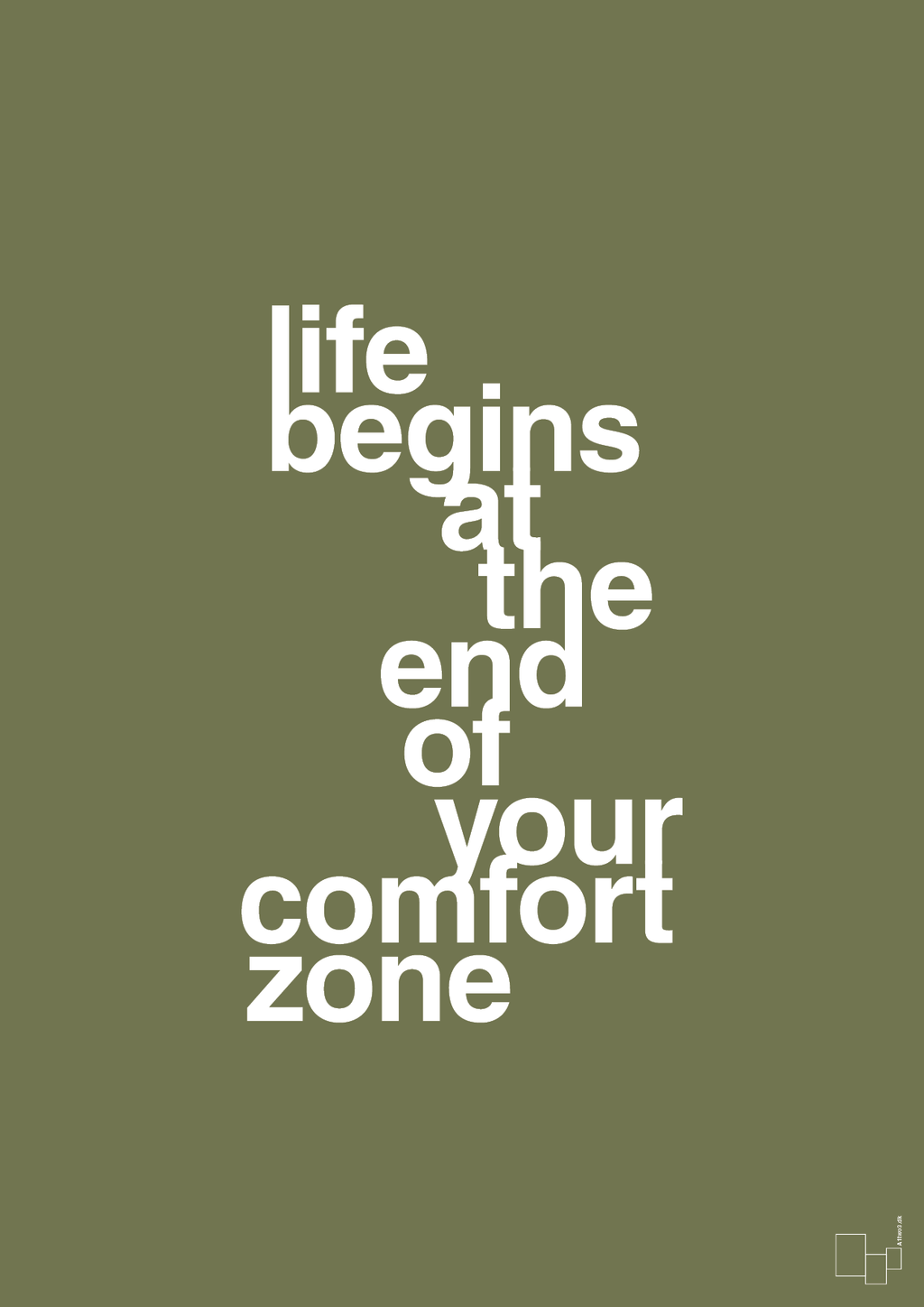 plakat: life begins at the end of your comfort zone - secret meadow-Livet-A1two3