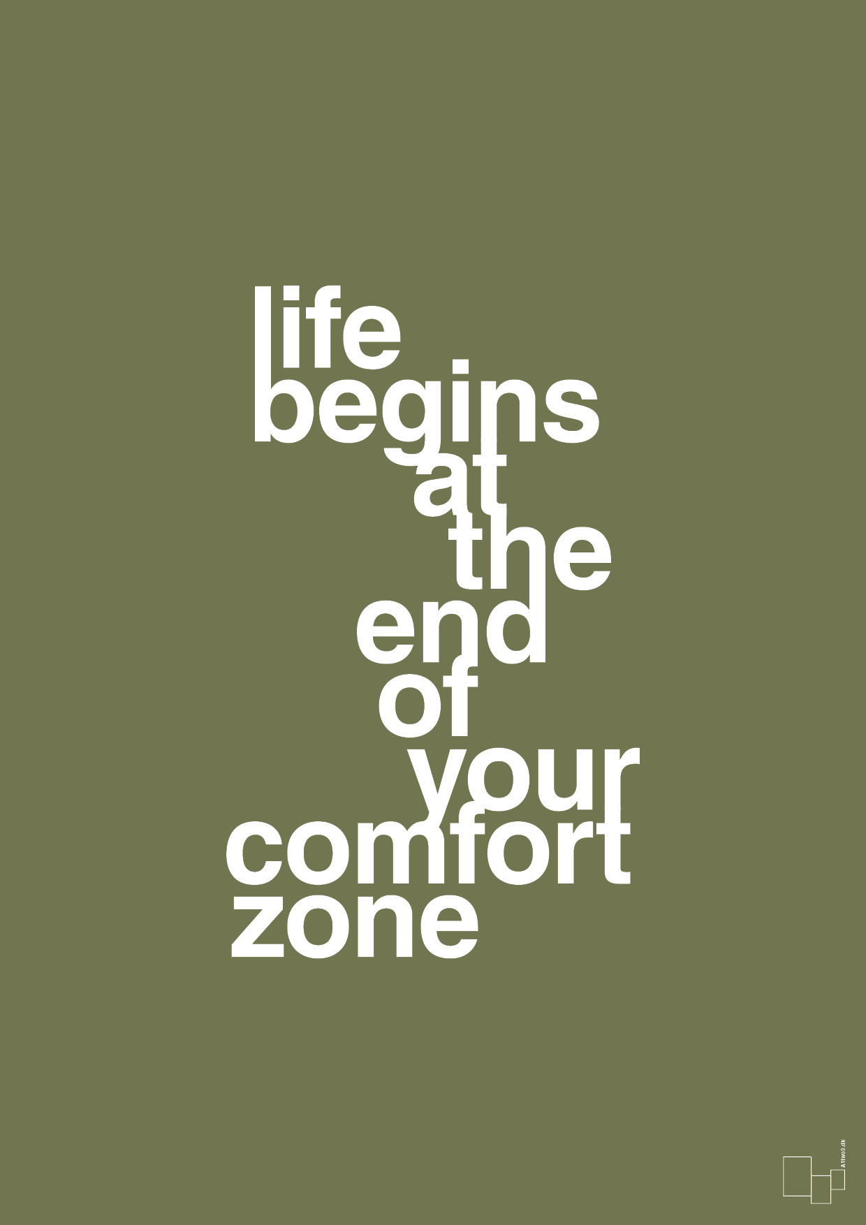 plakat: life begins at the end of your comfort zone - secret meadow-Livet-A1two3