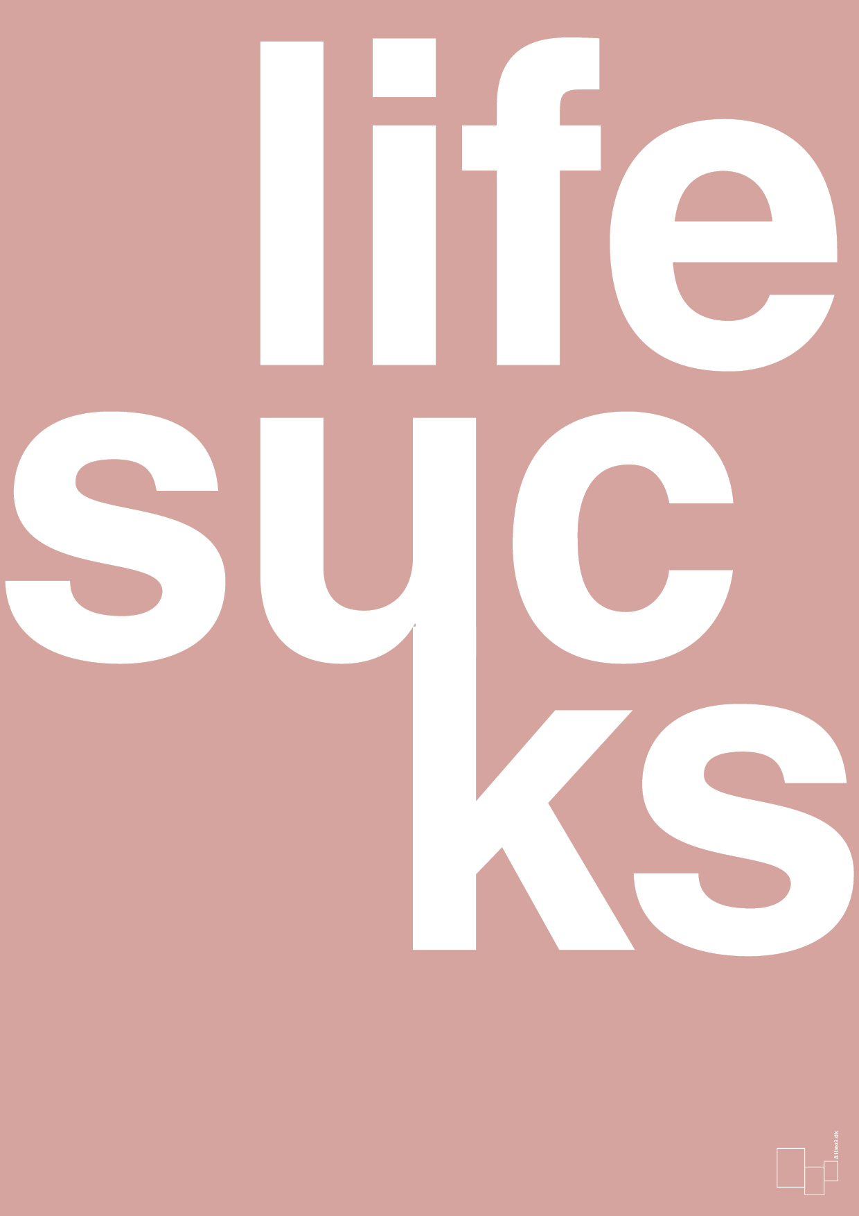 plakat: life sucks - bubble shell-Livet-A1two3