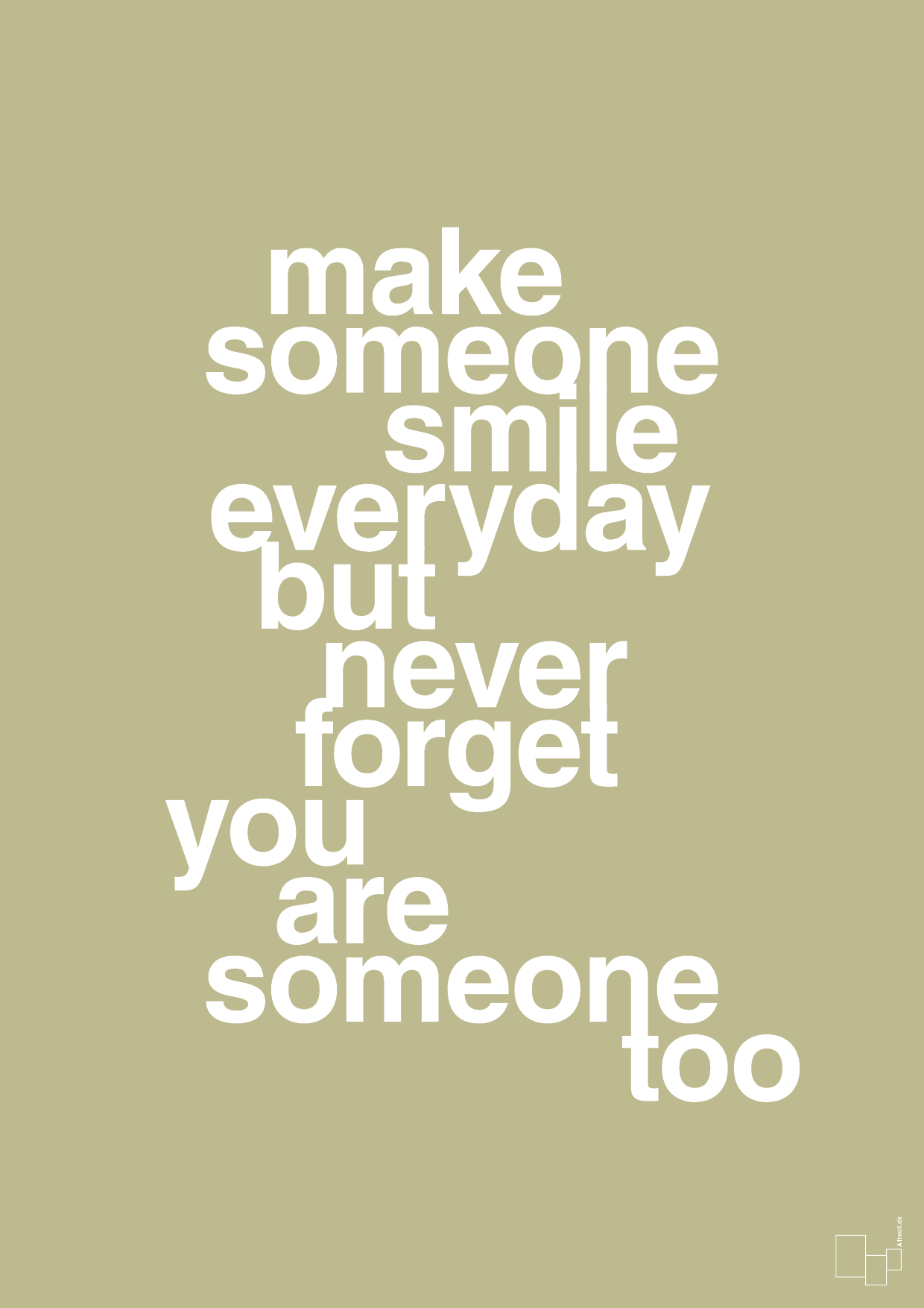 plakat: make someone smile everyday - back to nature-Lykke-A1two3