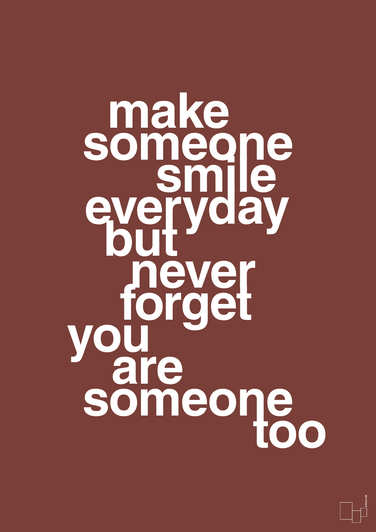 plakat: make someone smile everyday - red pepper-Lykke-A1two3