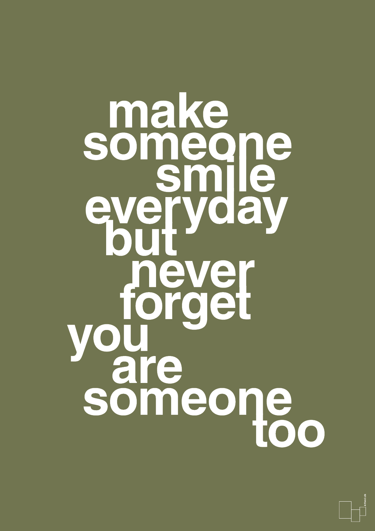 plakat: make someone smile everyday - secret meadow-Lykke-A1two3