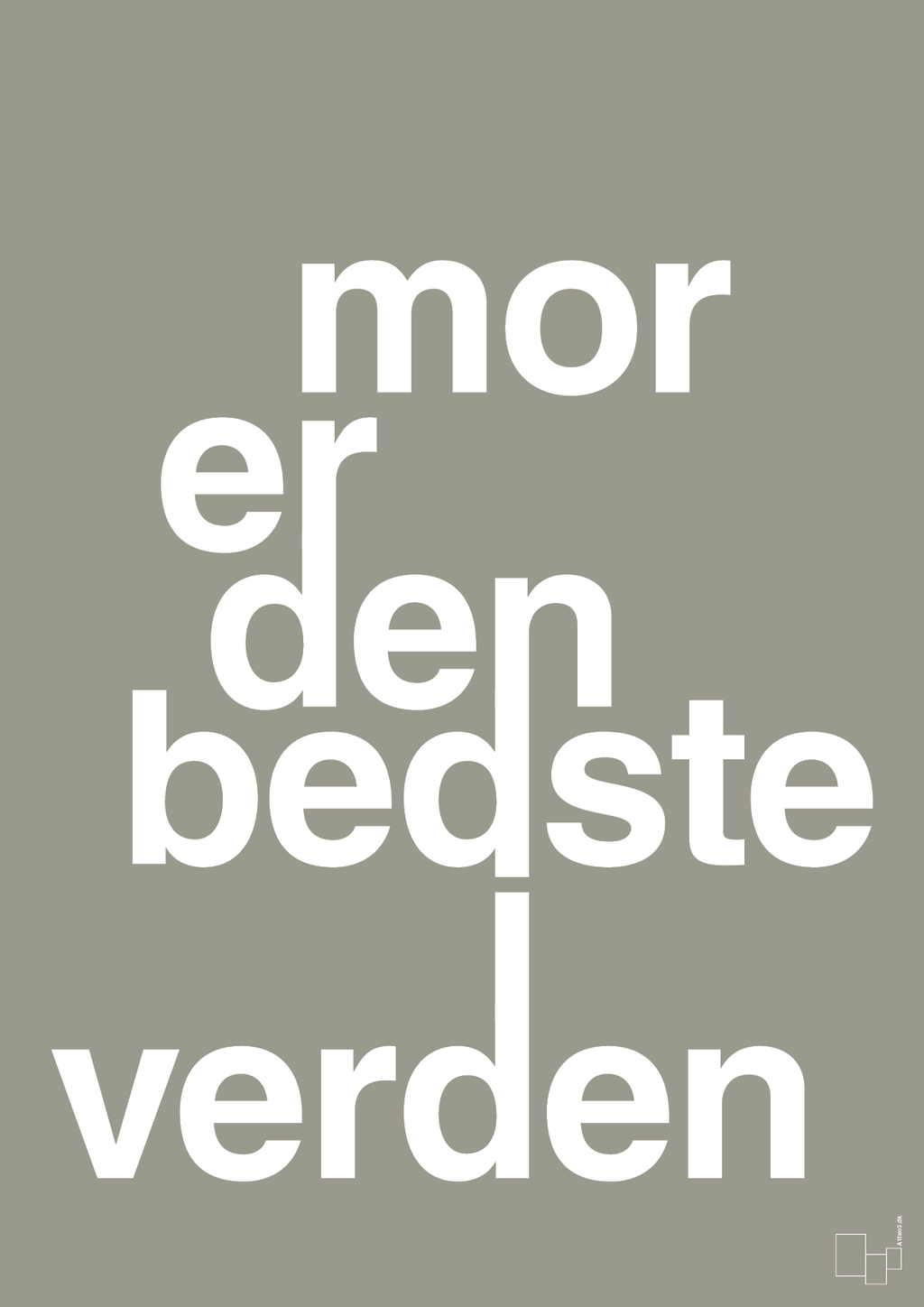 plakat: mor er den bedste i verden - battleship gray-Familie-A1two3