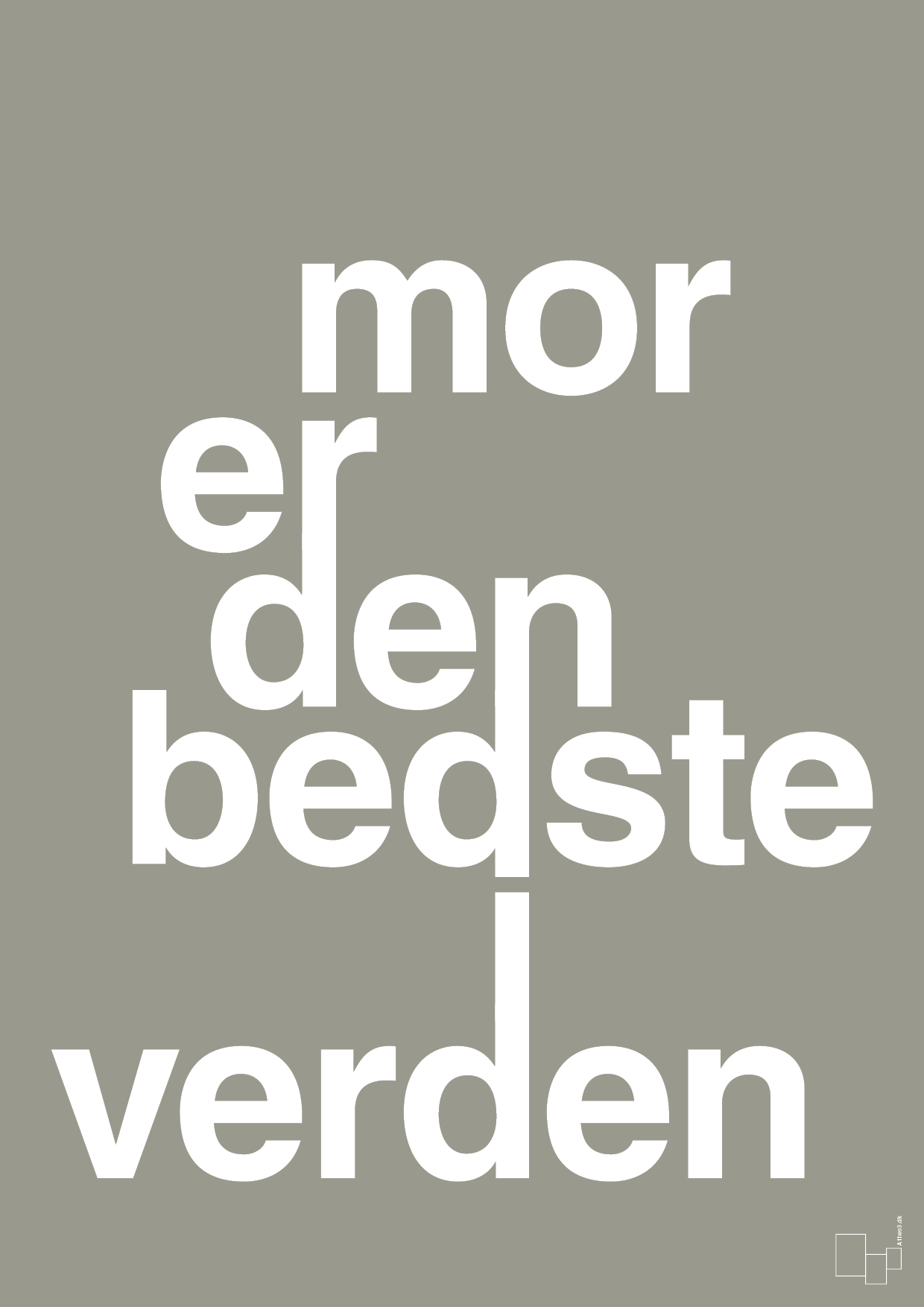plakat: mor er den bedste i verden - battleship gray-Familie-A1two3