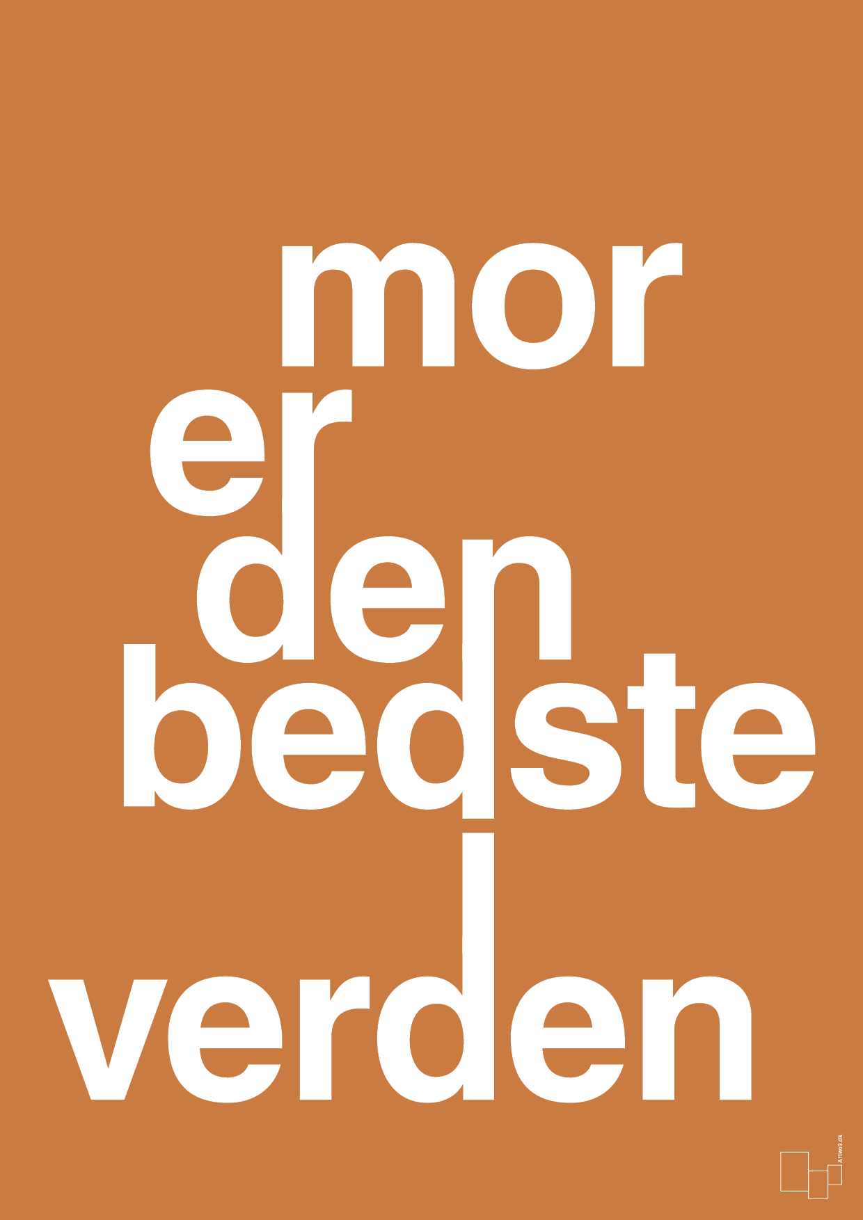 plakat: mor er den bedste i verden - rumba orange-Familie-A1two3