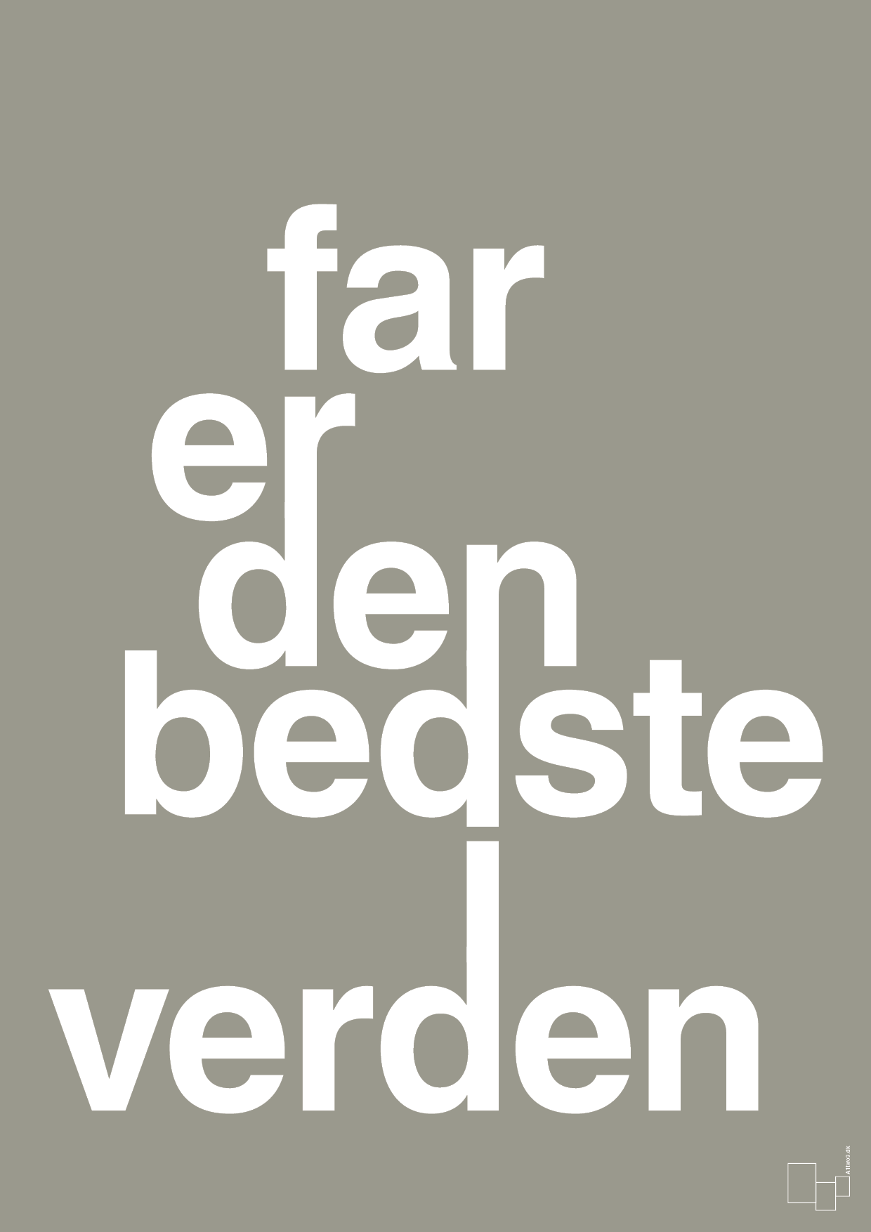 plakat: far er den bedste i verden - battleship gray-Familie-A1two3