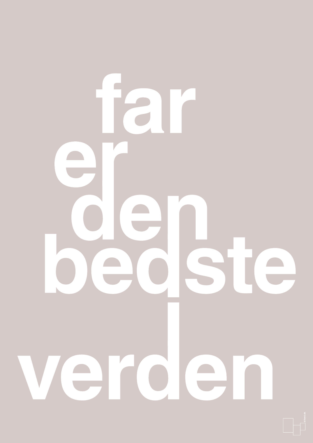 plakat: far er den bedste i verden - broken beige-Familie-A1two3