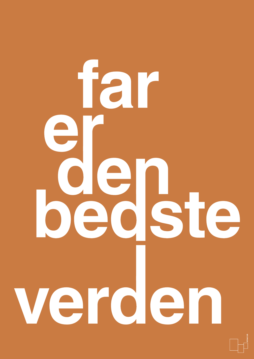 plakat: far er den bedste i verden - rumba orange-Familie-A1two3
