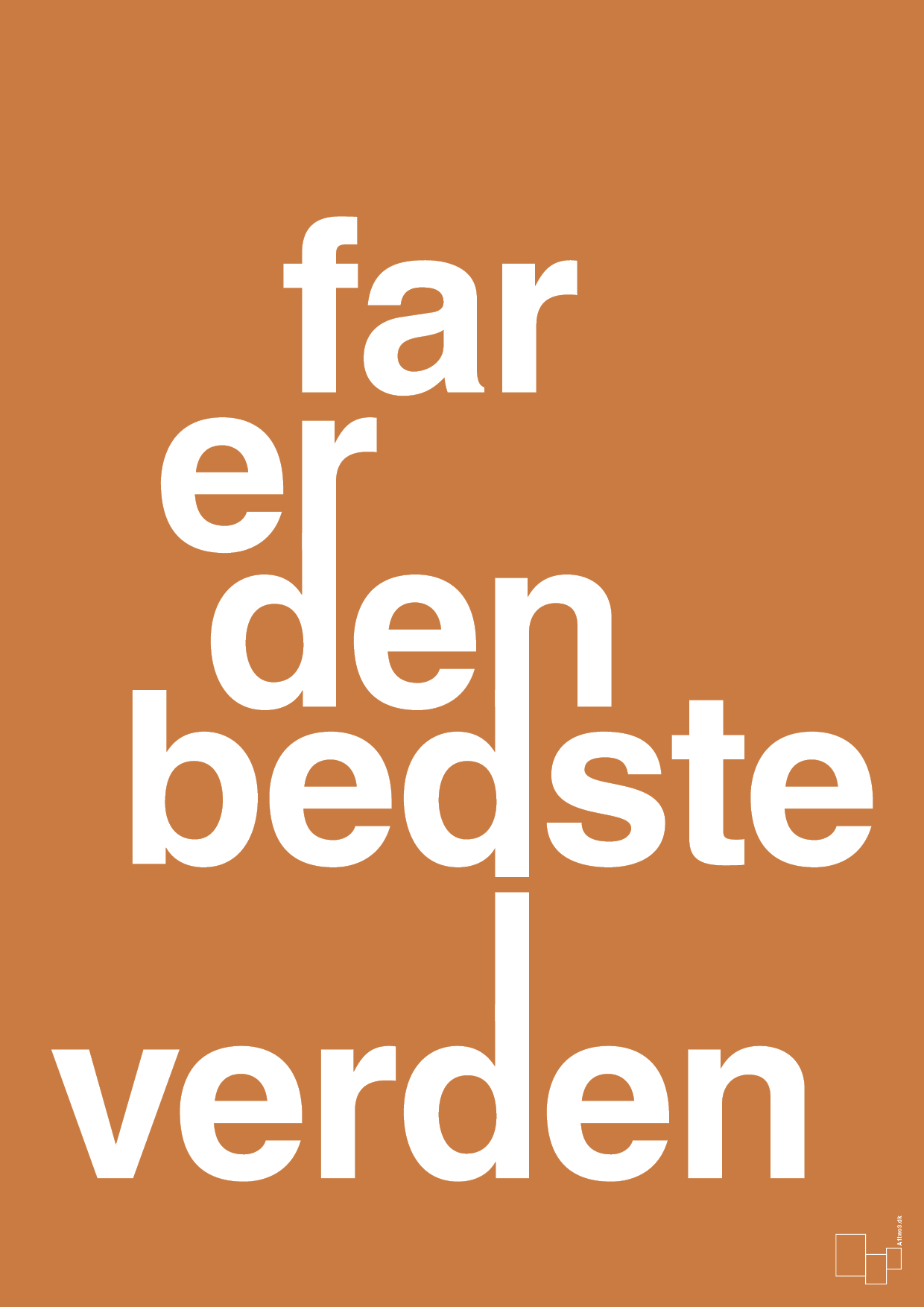 plakat: far er den bedste i verden - rumba orange-Familie-A1two3