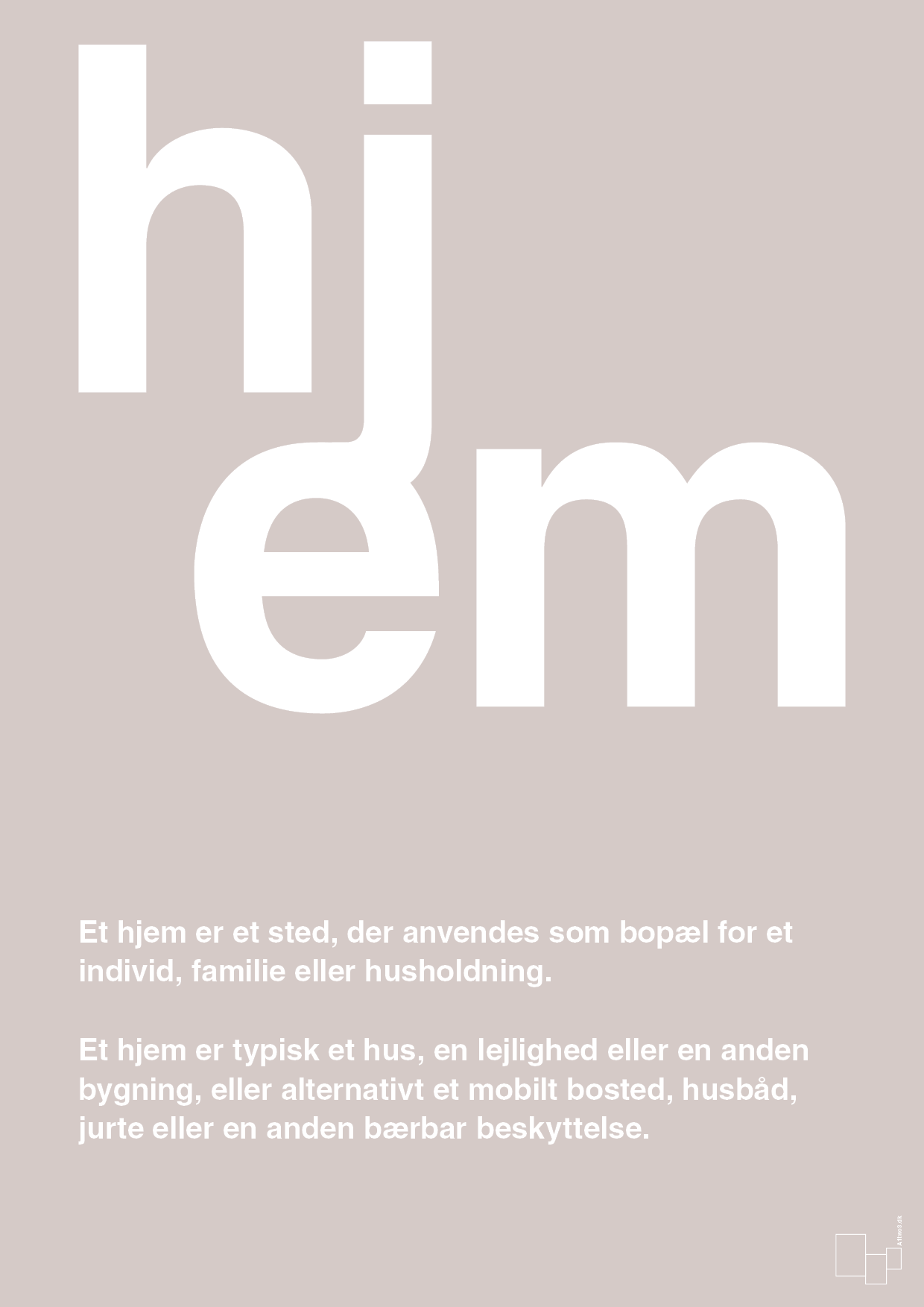 plakat: hjem - broken beige-Retro-A1two3
