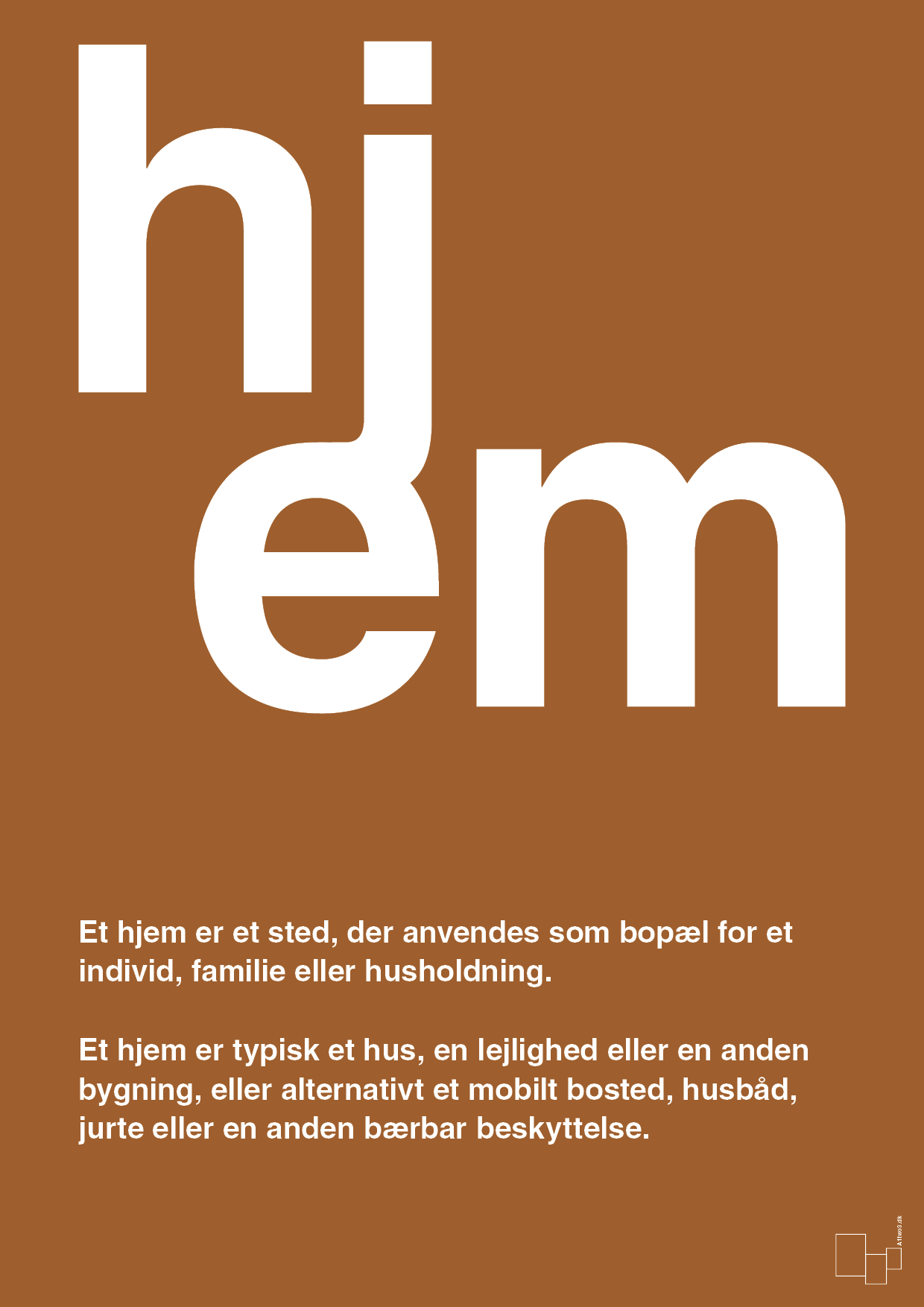 plakat: hjem - cognac-Retro-A1two3