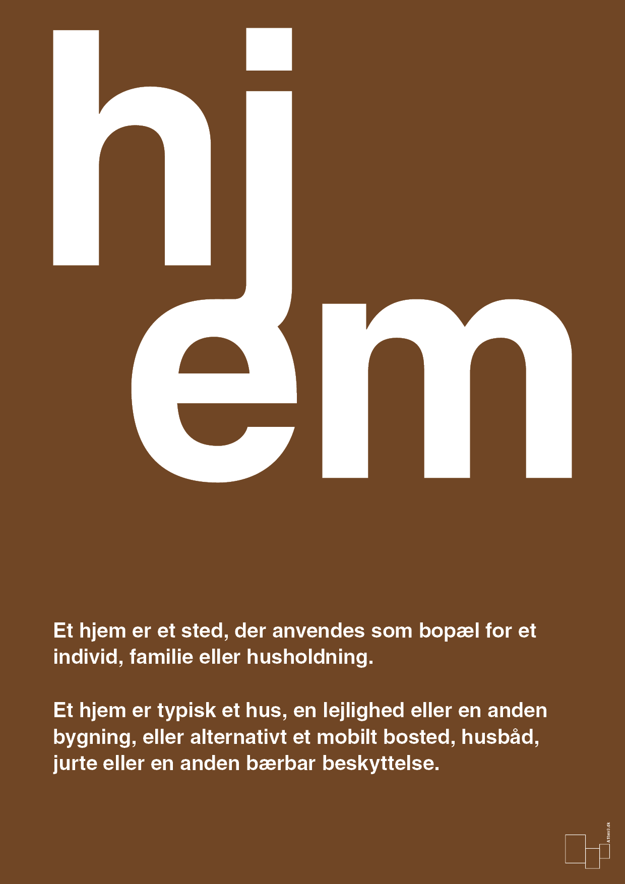 plakat: hjem - dark brown-Retro-A1two3