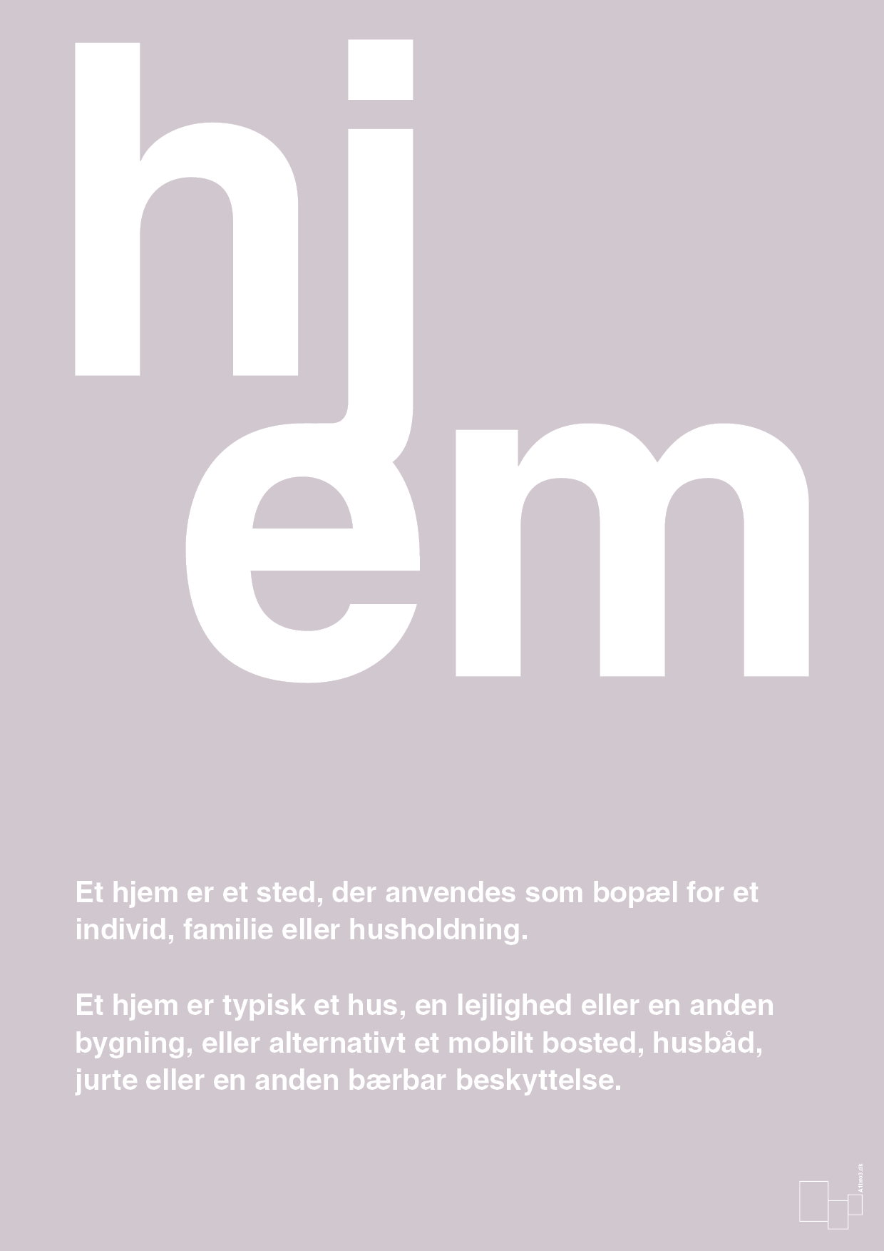 plakat: hjem - dusty lilac-Retro-A1two3
