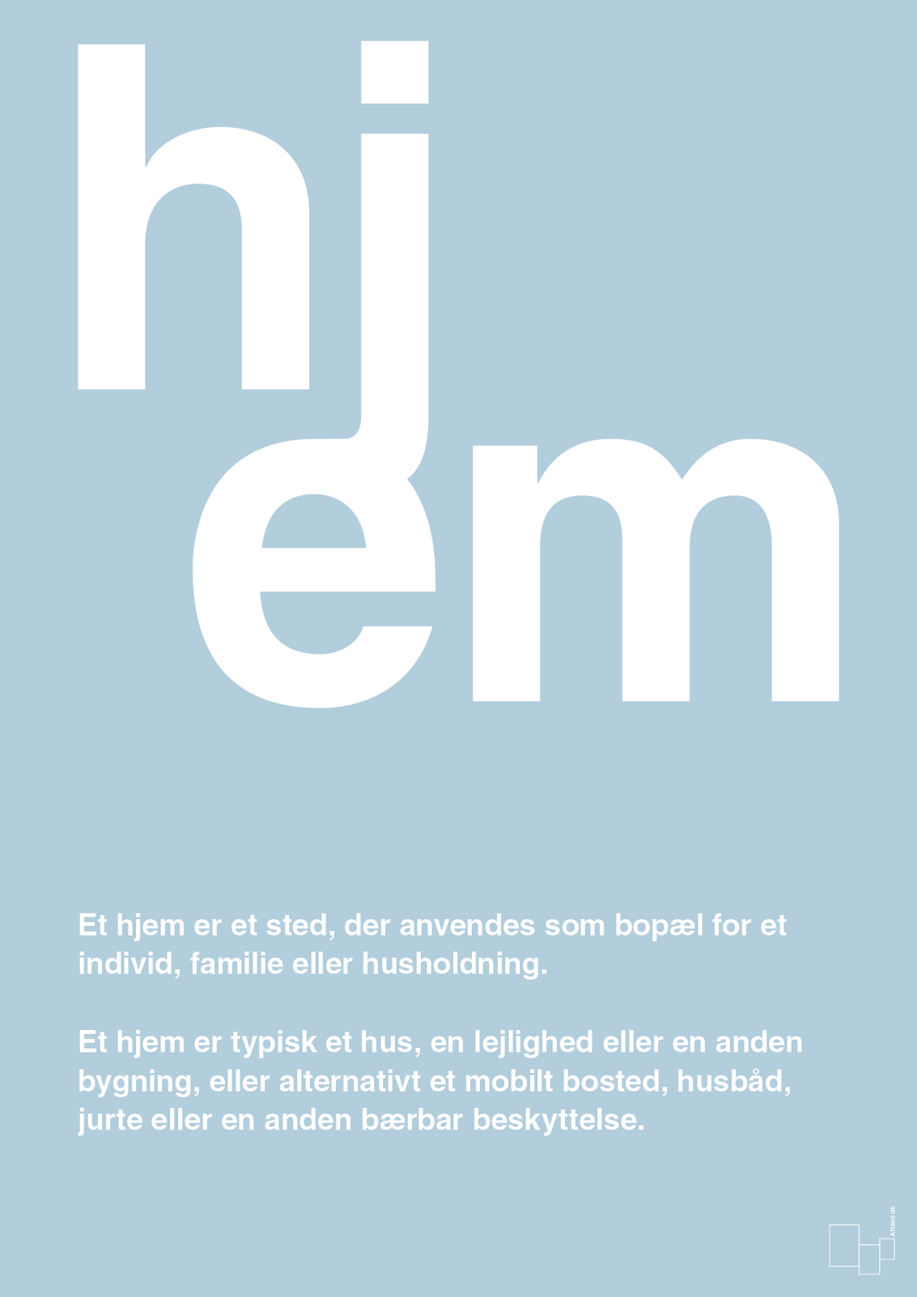 plakat: hjem - heavenly blue-Retro-A1two3