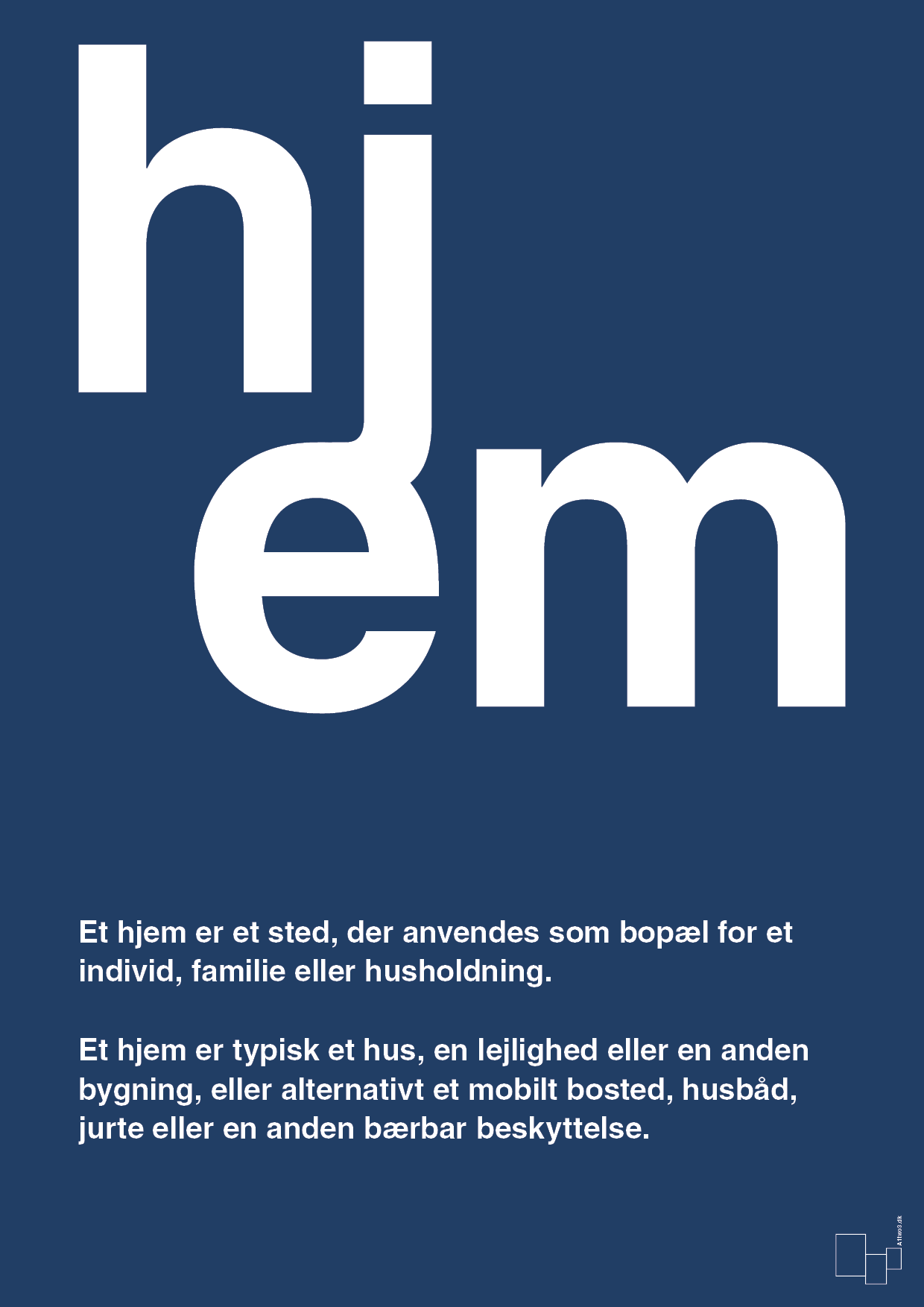plakat: hjem - lapis blue-Retro-A1two3