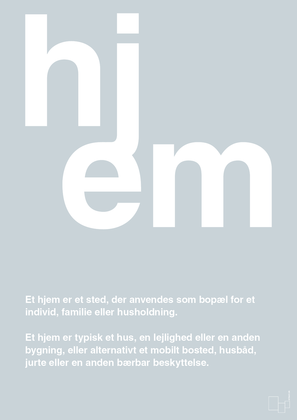 plakat: hjem - light drizzle-Retro-A1two3