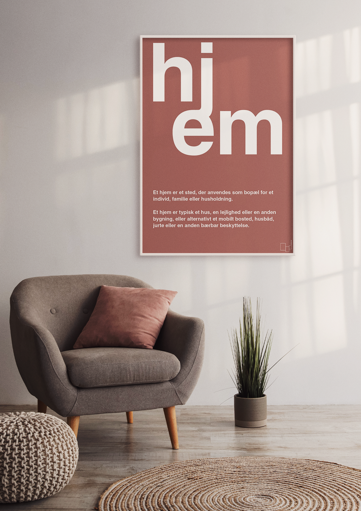 plakat: hjem - graphic charcoal-Retro-A1two3