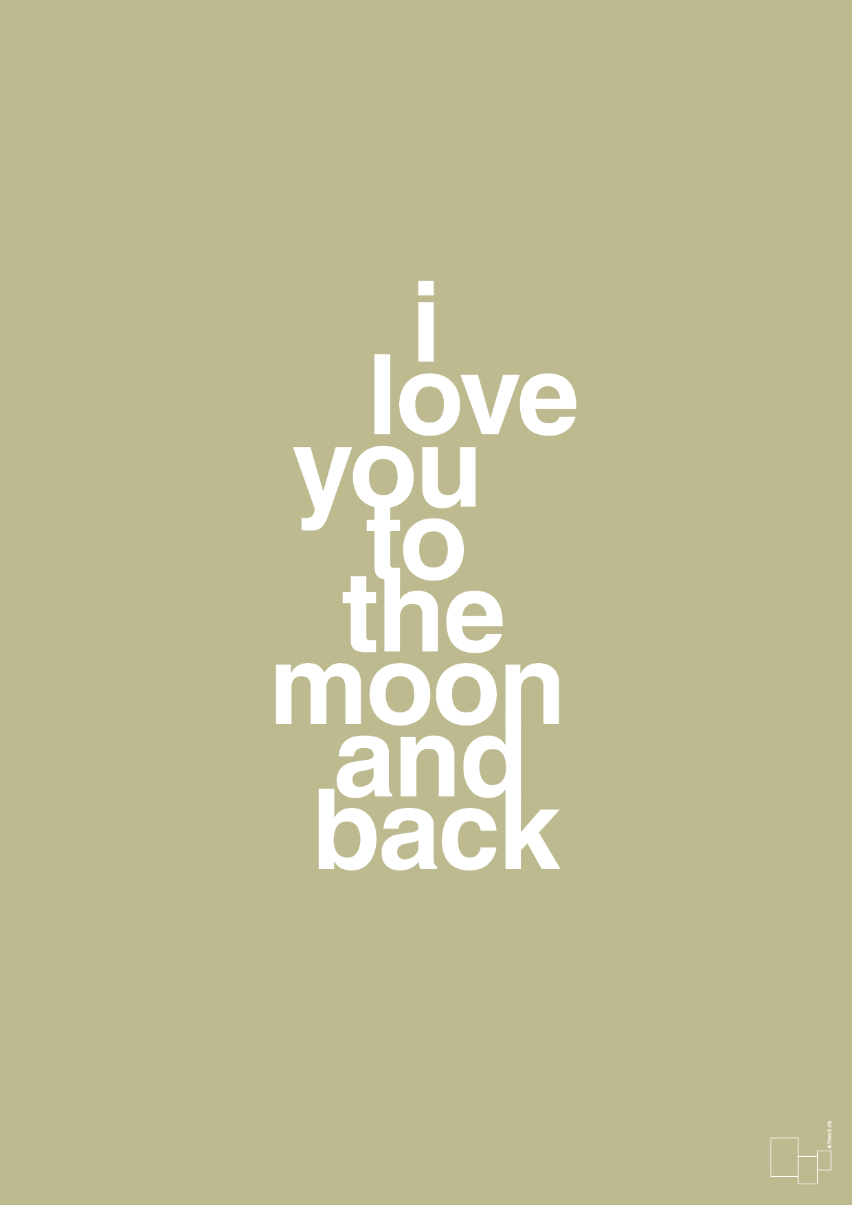 plakat: i love you to the moon and back - back to nature-Kærlighed-A1two3