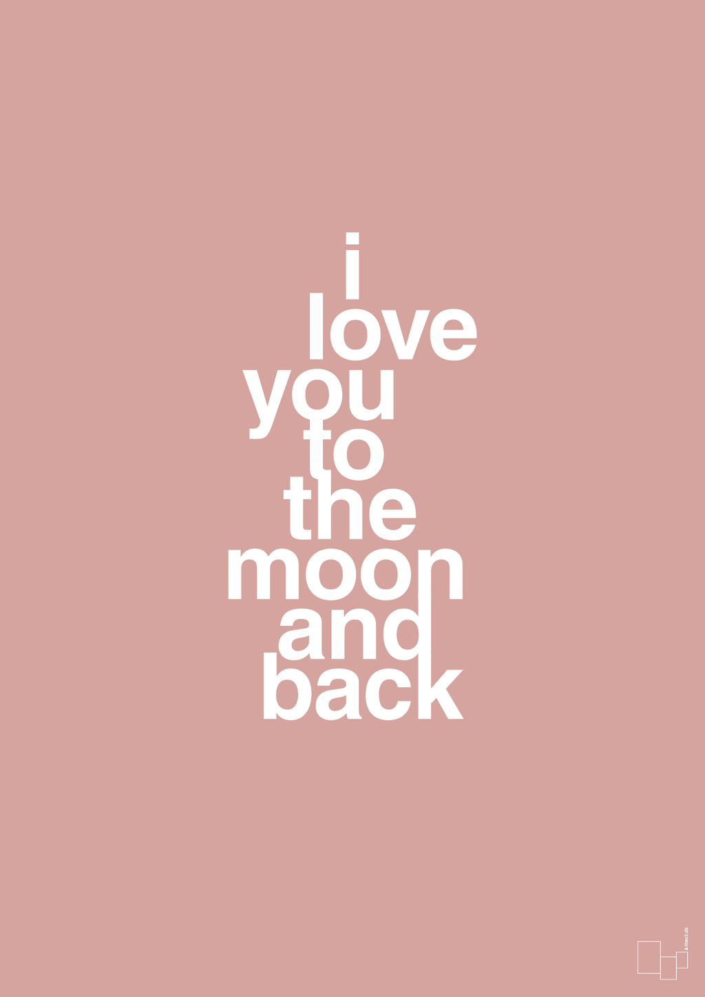 plakat: i love you to the moon and back - bubble shell-Kærlighed-A1two3