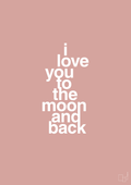 plakat: i love you to the moon and back - bubble shell-Kærlighed-A1two3