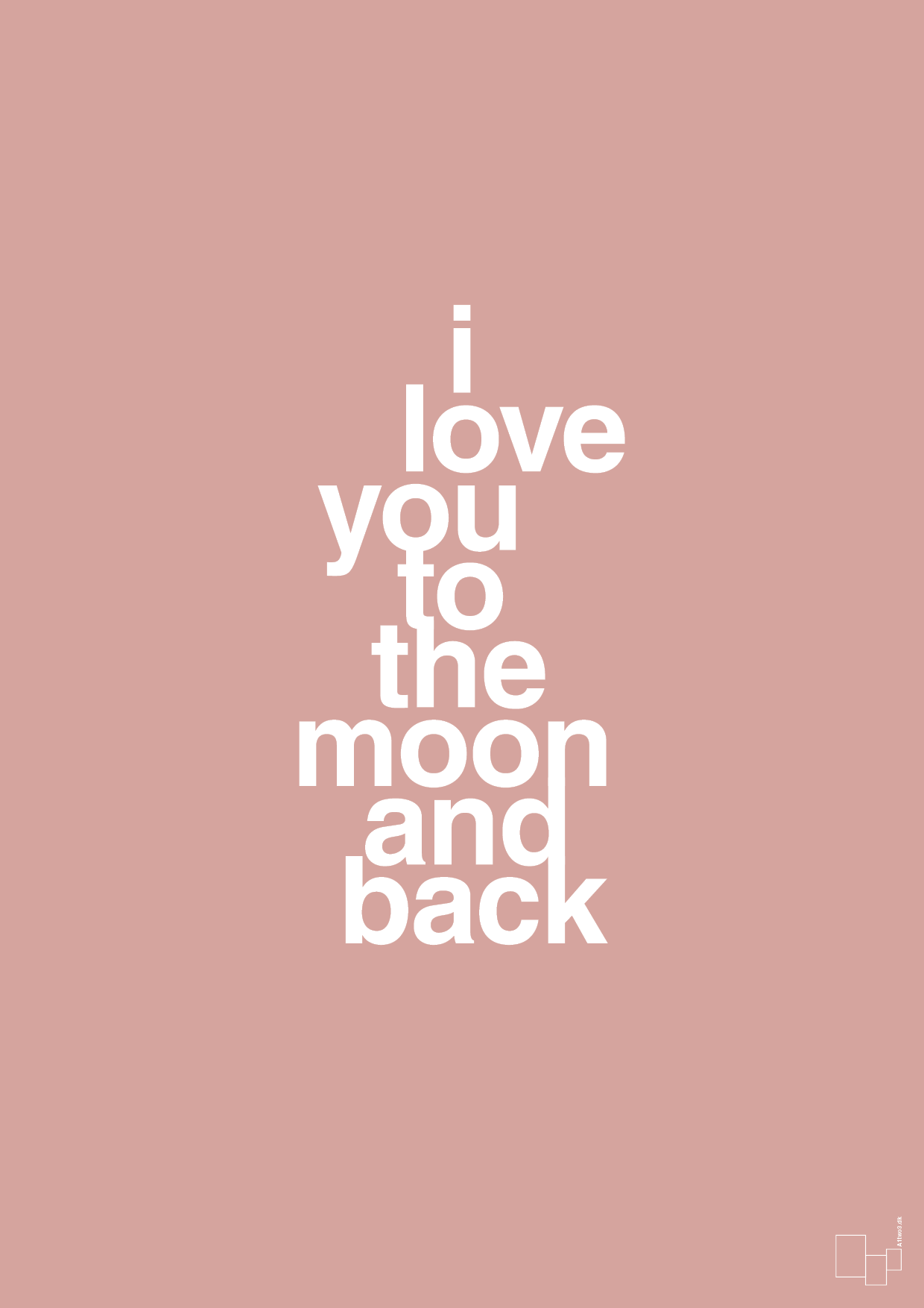 plakat: i love you to the moon and back - bubble shell-Kærlighed-A1two3