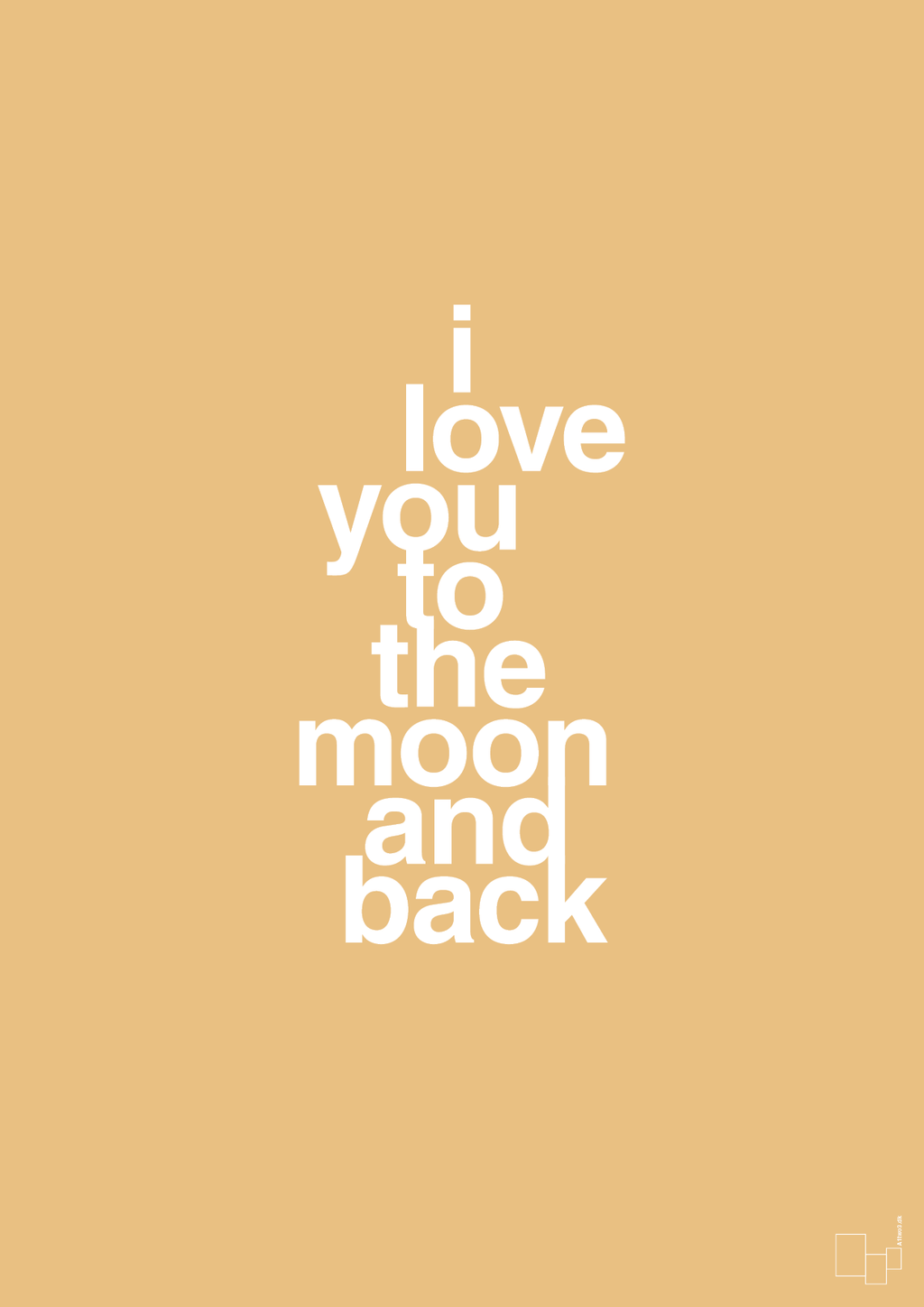 plakat: i love you to the moon and back - charismatic-Kærlighed-A1two3