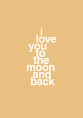 plakat: i love you to the moon and back - charismatic-Kærlighed-A1two3