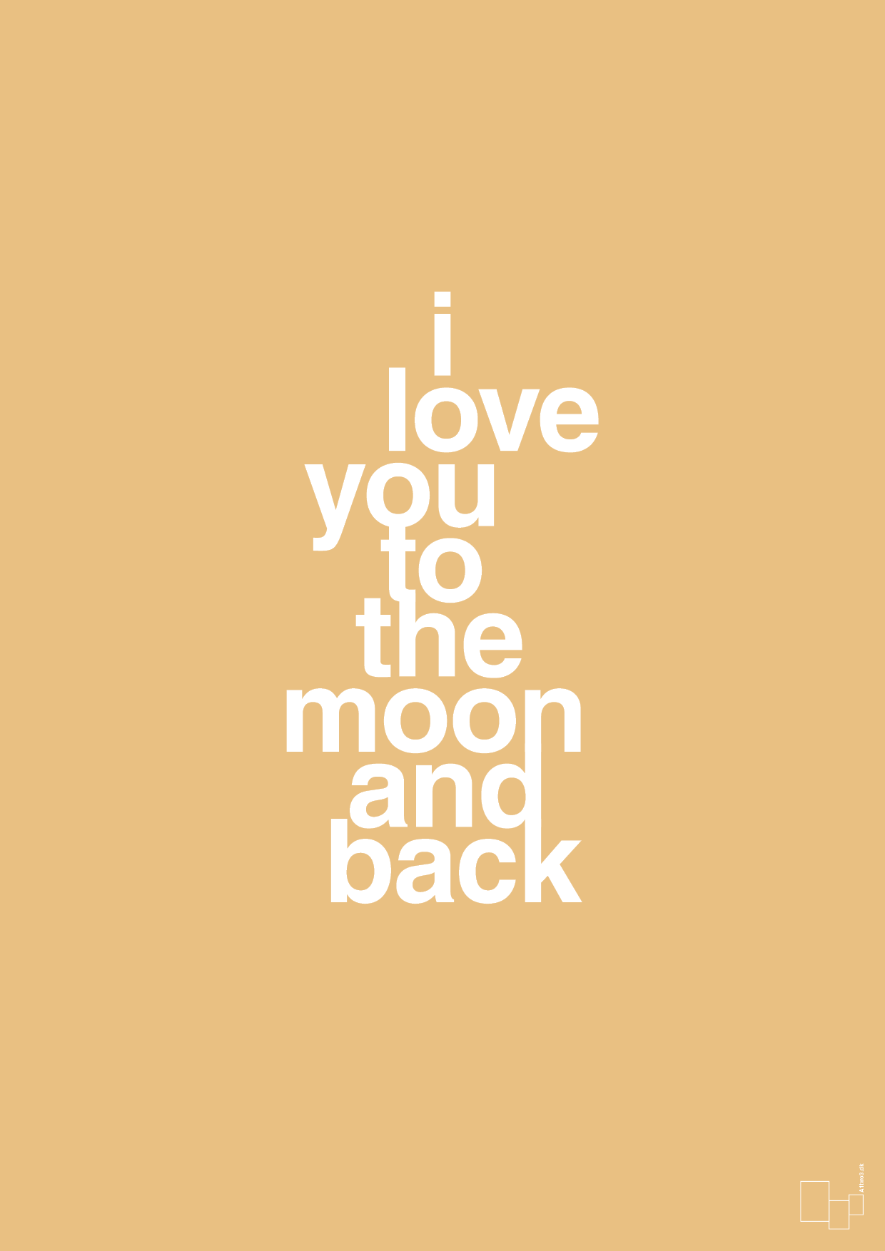 plakat: i love you to the moon and back - charismatic-Kærlighed-A1two3