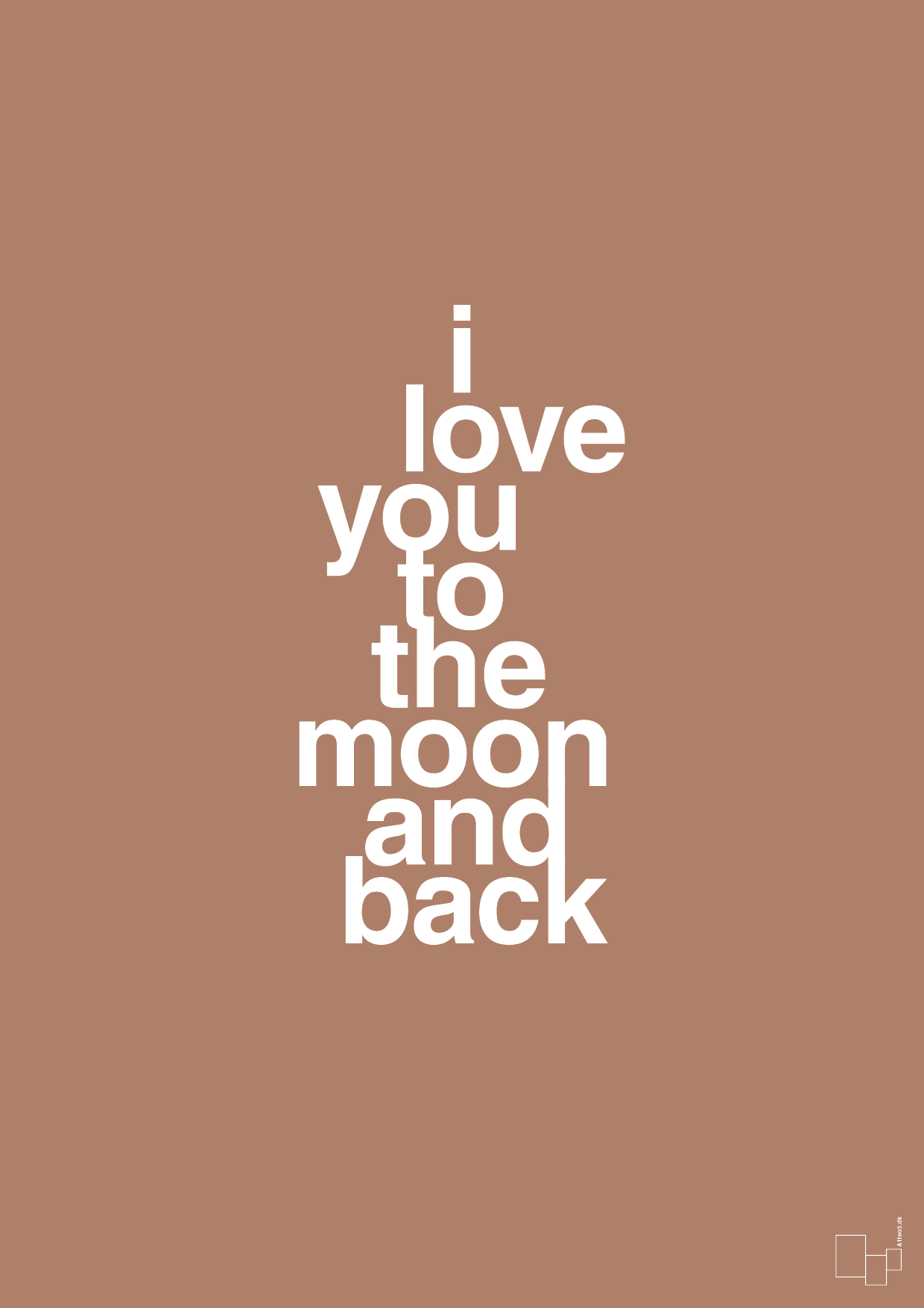 plakat: i love you to the moon and back - cider spice-Kærlighed-A1two3