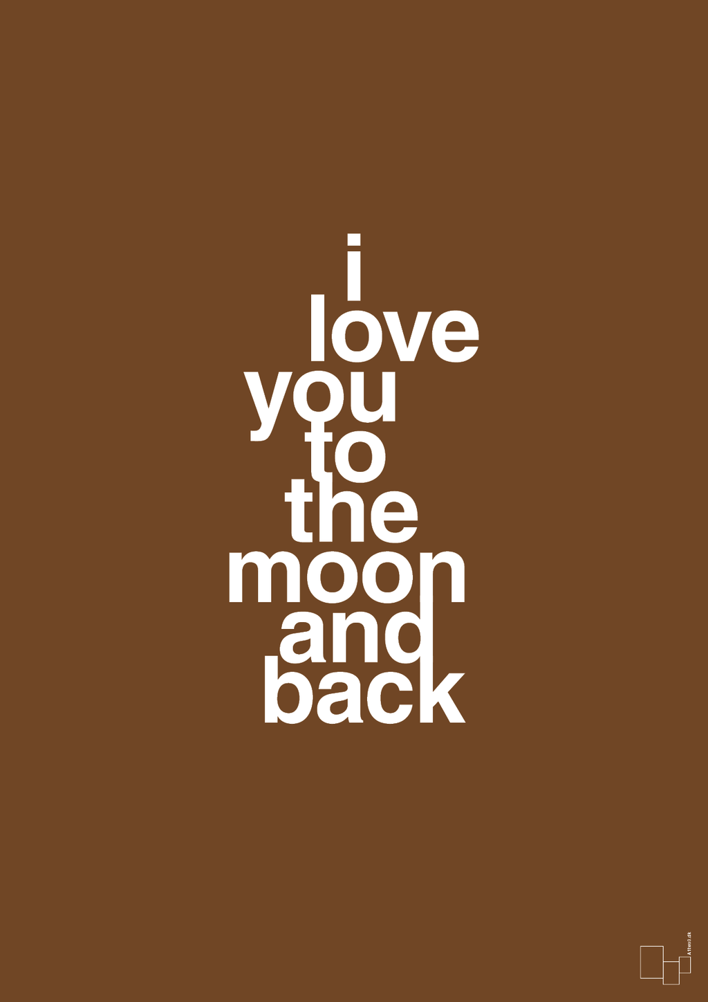 plakat: i love you to the moon and back - dark brown-Kærlighed-A1two3