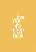 plakat: i love you to the moon and back - honeycomb-Kærlighed-A1two3