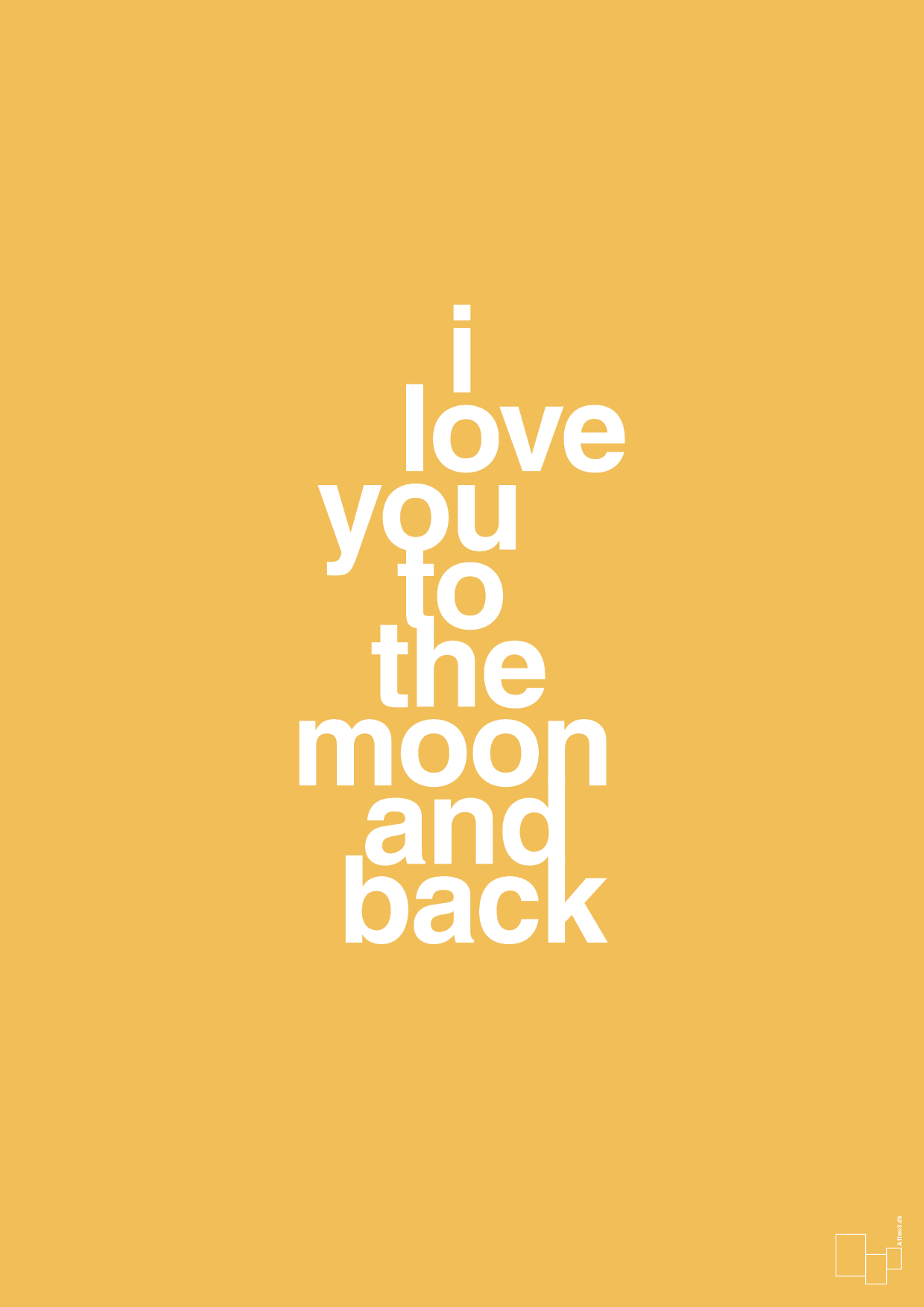 plakat: i love you to the moon and back - honeycomb-Kærlighed-A1two3