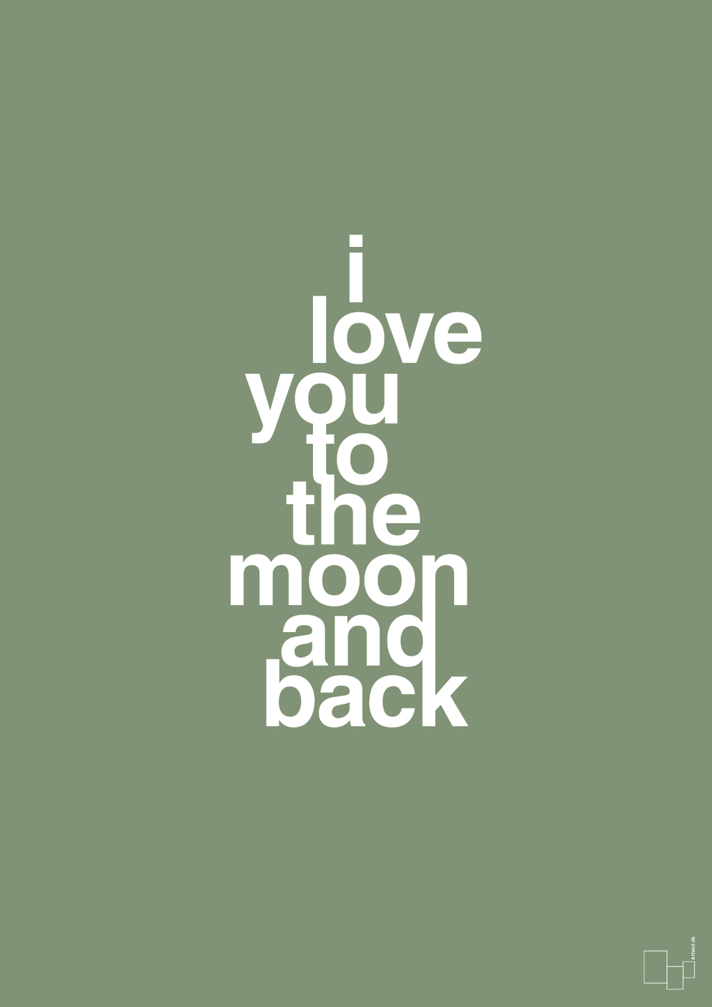 plakat: i love you to the moon and back - jade-Kærlighed-A1two3