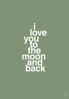 plakat: i love you to the moon and back - jade-Kærlighed-A1two3