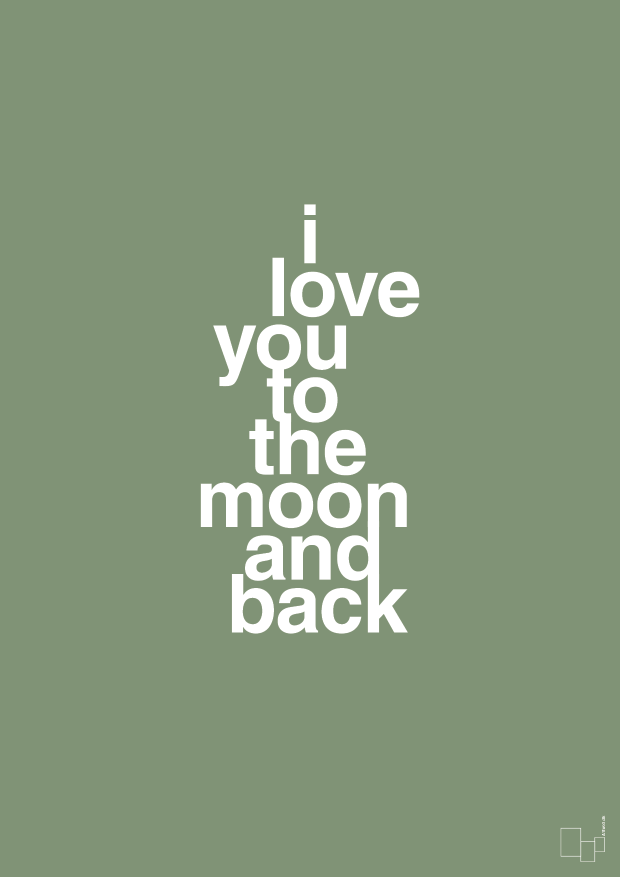 plakat: i love you to the moon and back - jade-Kærlighed-A1two3
