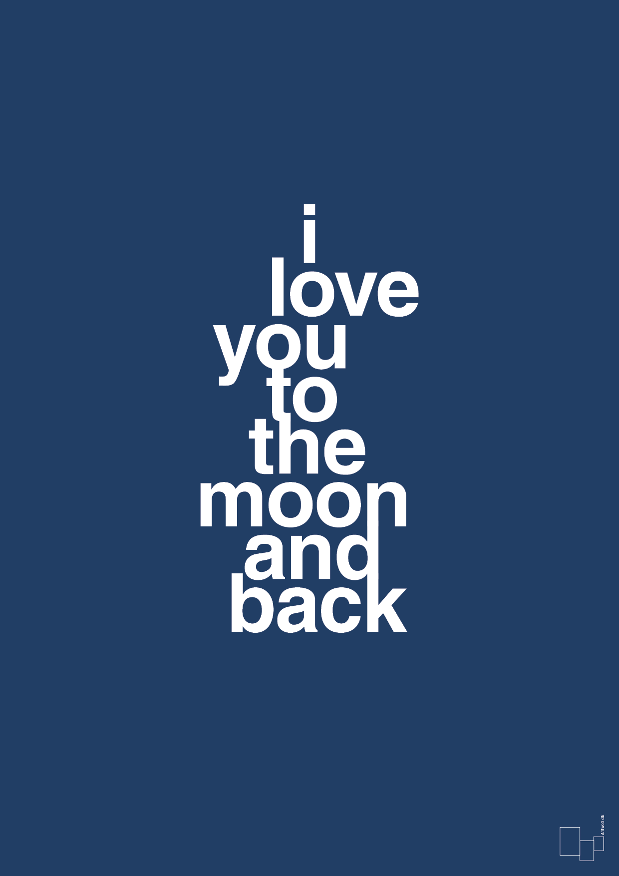plakat: i love you to the moon and back - lapis blue-Kærlighed-A1two3