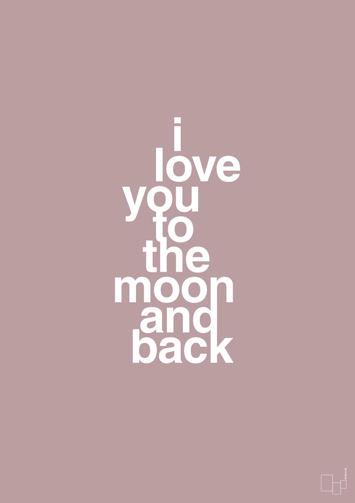 plakat: i love you to the moon and back - light rose-Kærlighed-A1two3