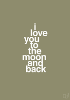 plakat: i love you to the moon and back - misty forrest-Kærlighed-A1two3