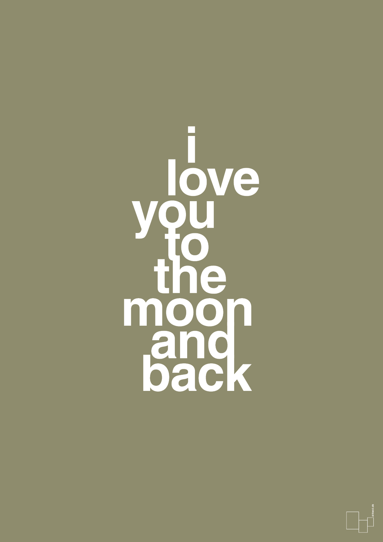 plakat: i love you to the moon and back - misty forrest-Kærlighed-A1two3