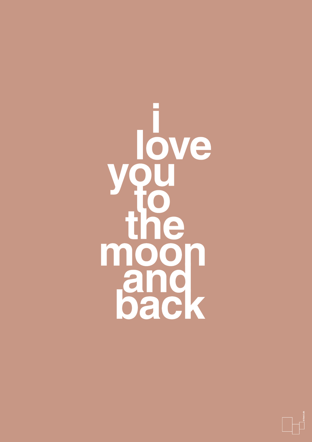 plakat: i love you to the moon and back - powder-Kærlighed-A1two3
