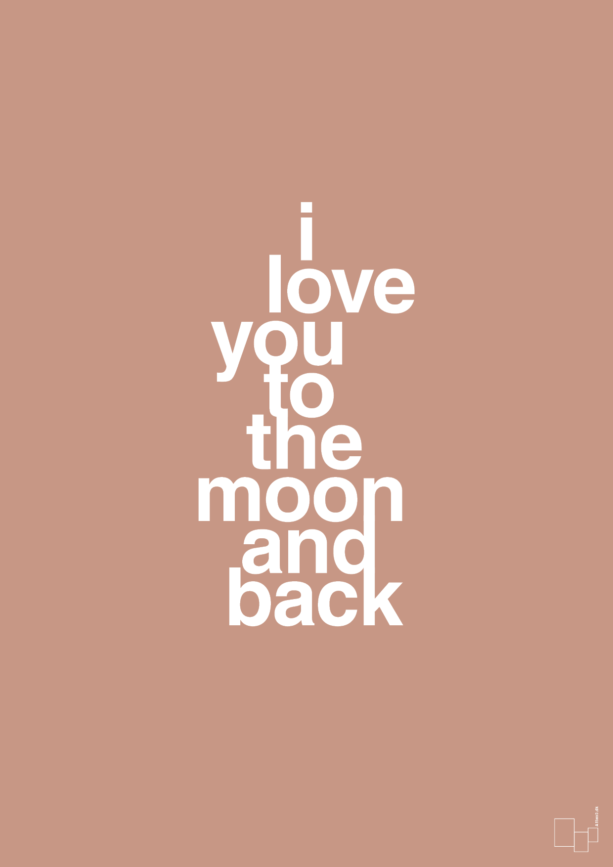 plakat: i love you to the moon and back - powder-Kærlighed-A1two3