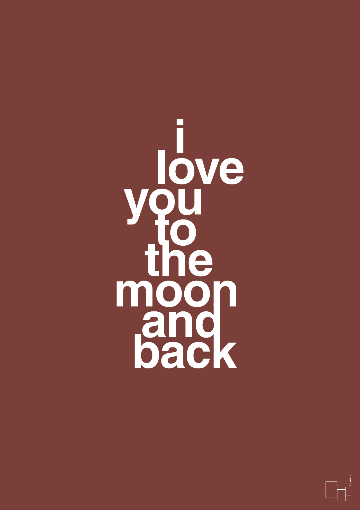 plakat: i love you to the moon and back - red pepper-Kærlighed-A1two3