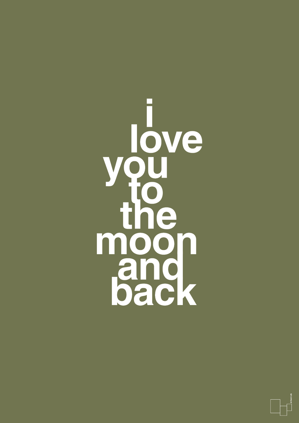 plakat: i love you to the moon and back - secret meadow-Kærlighed-A1two3
