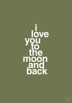plakat: i love you to the moon and back - secret meadow-Kærlighed-A1two3